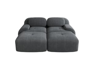 Canapé modulable 2 places modenvie sans cadre en velours côtelé gris 208 x 178 x 70 cm