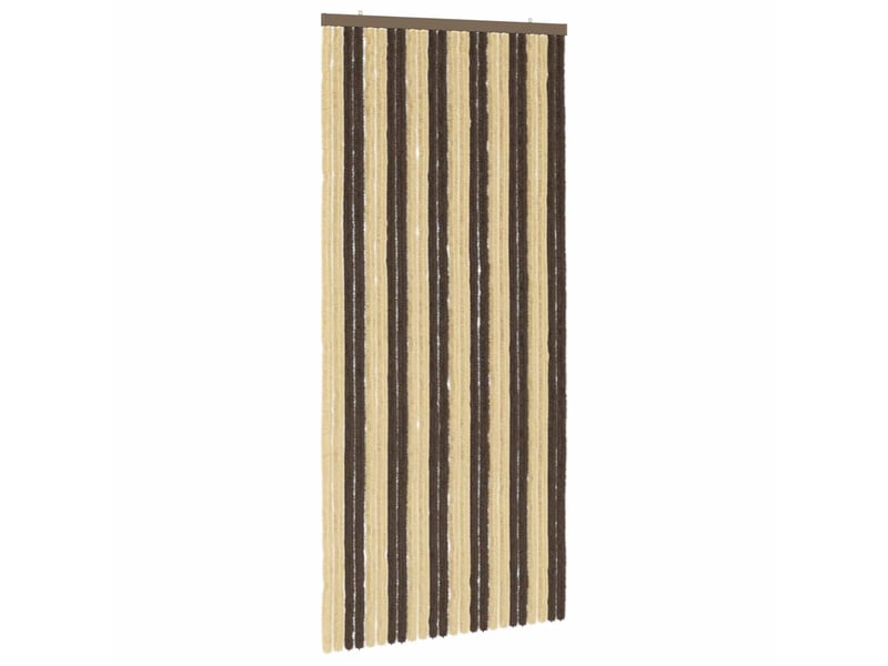  Rideau anti-insectes, moustiquaire en chenille marron foncé et beige cf43479  - Conforama A