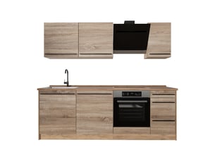 Vicco cuisine, sonomachêne doré, 220cm plan de travail chêne doré