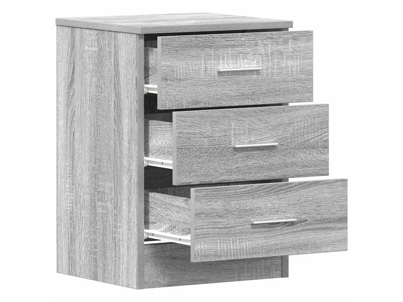  Lot de 2 tables de chevet - cabinet de chevet - table de nuit sonoma gris 38x35x56cm bois d'ingénierie  - Conforama E