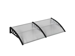 Auvent extérieur pour fenêtres et portes en polycarbonate et aluminium, 200 x 96 x 27 cm, transparent