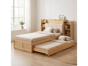 Lit gigogne 90x200 cm <strong></strong> <strong>CozyNest</strong> coloris marron