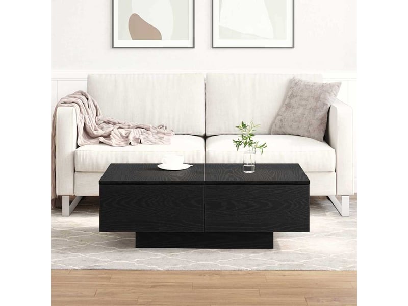  Table basse - table de salon - table à thé chêne noir 90 x 60 x 31 cm bois d'ingénierie  - Conforama D