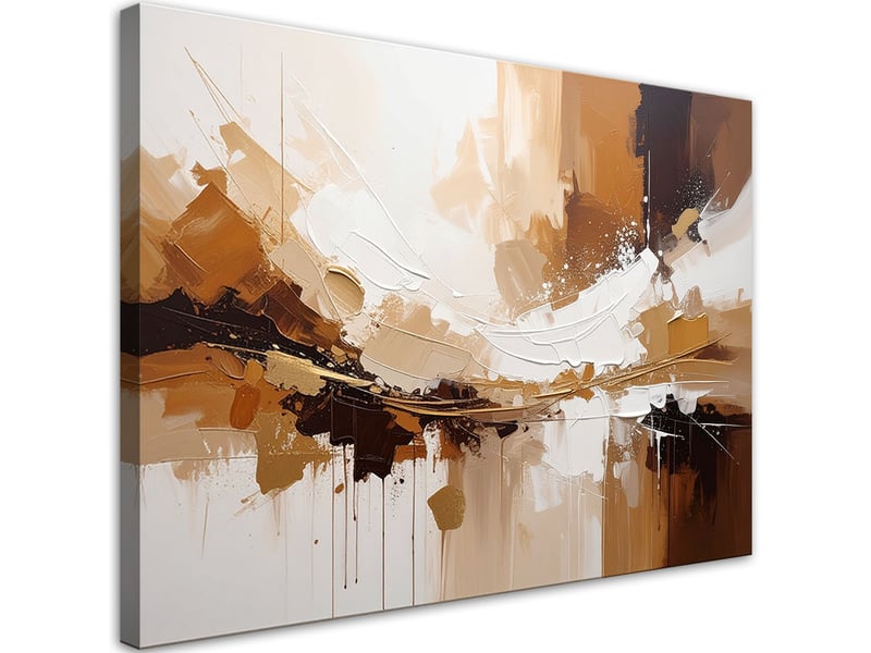  Image sur toile, paysage abstrait dans des tons chauds de brun et d'or 30x20 1312613915 - Conforama A