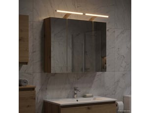 Amoire de salle de bain, meuble de salle de bain avec miroir chêne artisanal shl2411