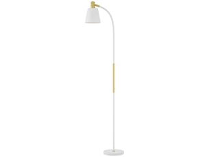 Lampadaire de salon réglable en hauteur 127-160 cm avec interrupteur, blanc, douille e27