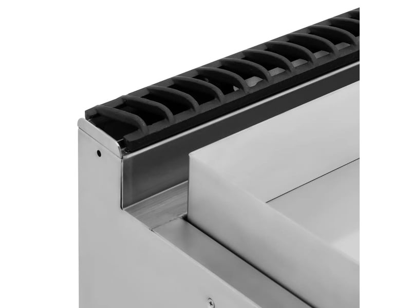  Plancha gaz 12 kw lisse 50 300 °c propane lpg gaz naturel armoire intégrée acier inoxydable acier chromé argent métallisé 14_0009531  - Conforama C