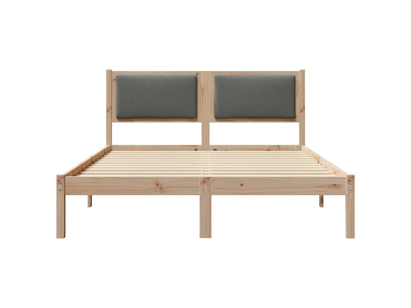  Lit double- lit adulte -  cadre de lit gris foncé 140 x 200 cm pin massif  - Conforama D