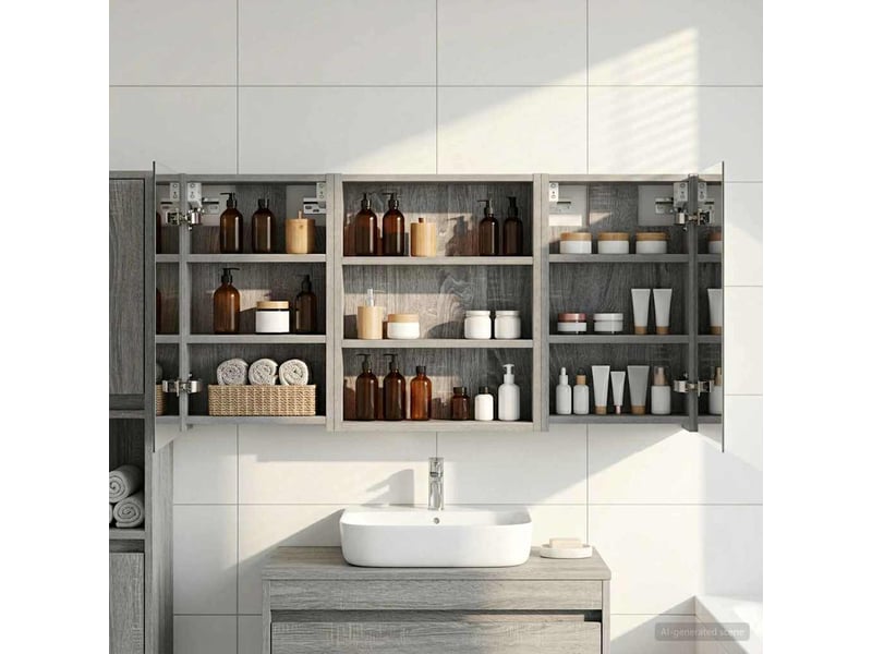 Ensemble de meubles de salle de bain 3 pcs 100x10.5x50 cm shl7858  - Conforama B
