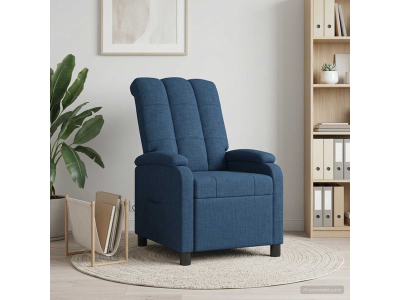 Vidaxl fauteuil de massage inclinable bleu tissu - Conforama B