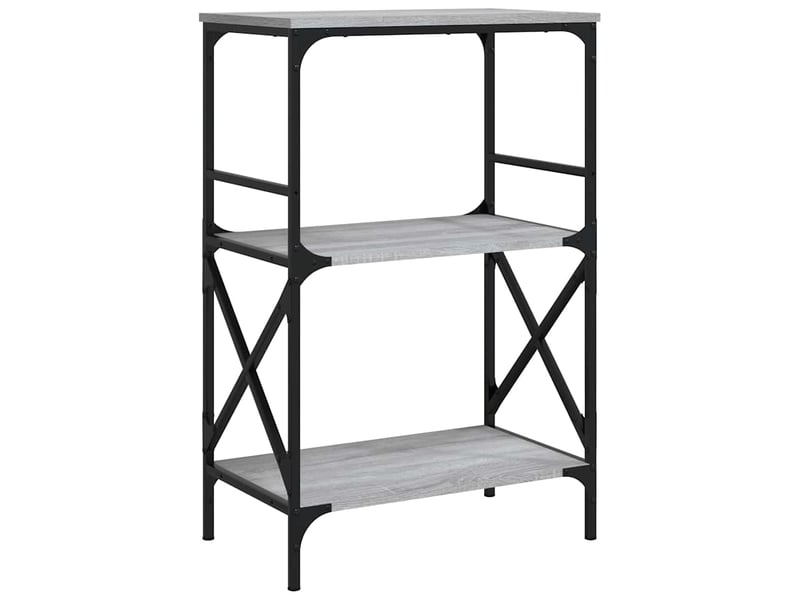  Bibliothèque à 3 niveaux, armoire à livres sonoma gris 59x35x90,5 cm  - Conforama A