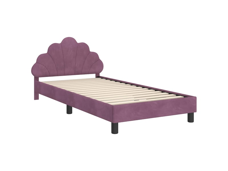  Cadre de lit pour enfants - lit jeune avec tête de lit pourpre 90 x 190 cm  - Conforama D