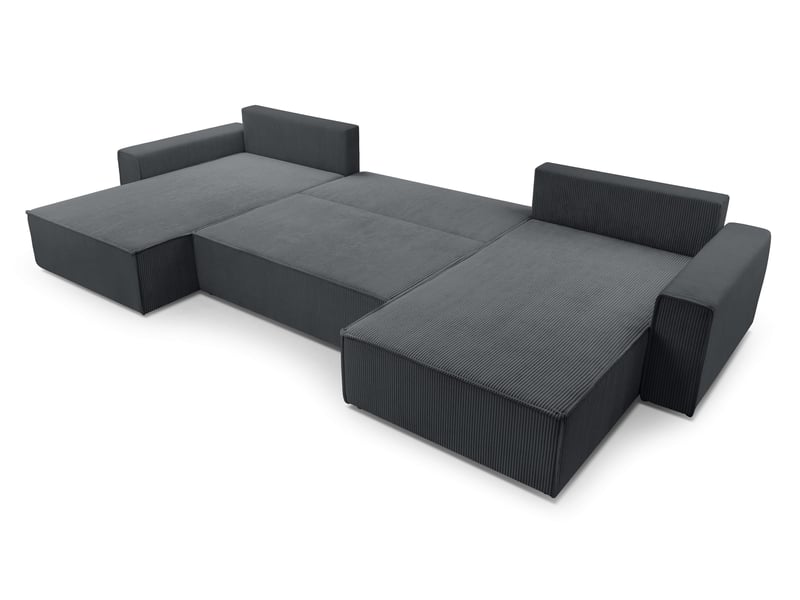  Canapé d’angle en velours côtelé blanc cedria – 287 cm Cedria U - Conforama C
