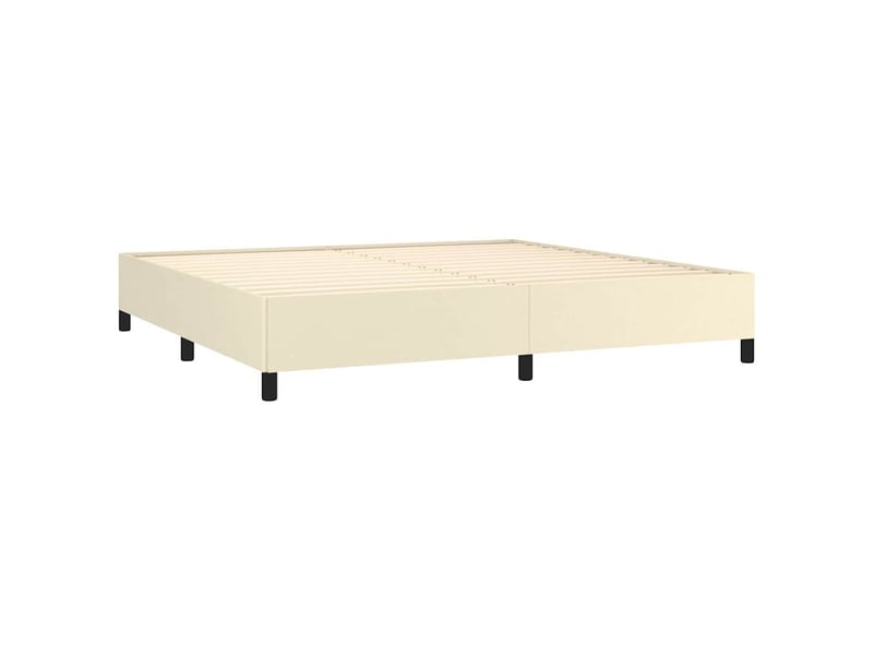  Lit double- lit adulte -  cadre de lit sans matelas crème 200x200 cm similicuir  - Conforama C
