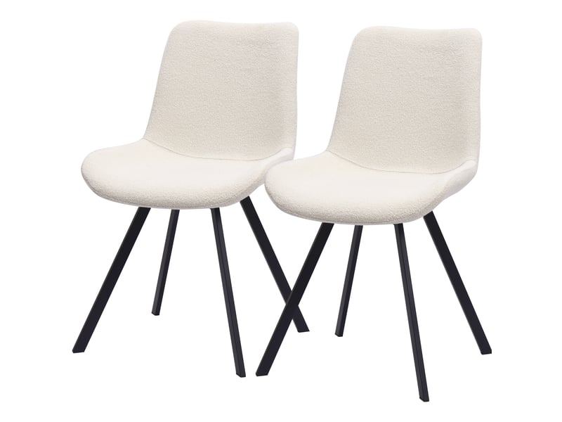  Chaise de salle à manger pivotante 360° avec assise ergonomique en tissu et métal blanc  - Conforama A