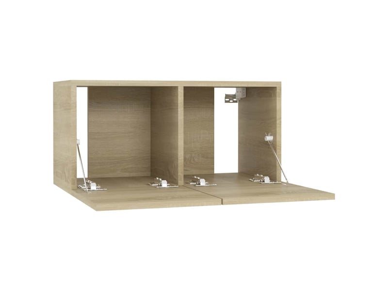  Lot de 4 meuble tv bas salon chêne sonoma 60x30x30 cm bois d'ingénierie  - Conforama E