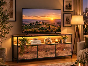 Meuble tv coloris marron 137 cm <strong>DAHUEN</strong>  <strong></strong>