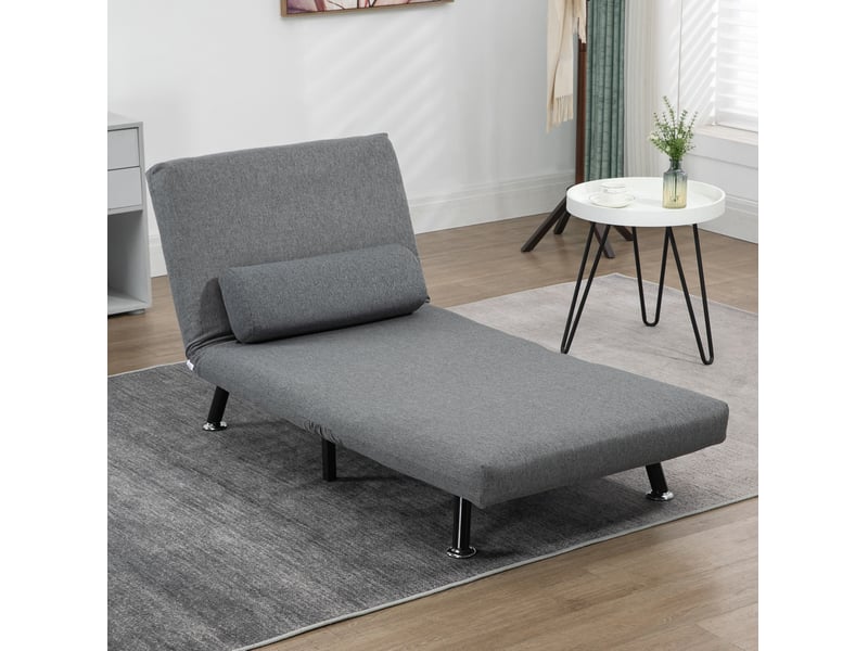 Fauteuil convertible en lit 1 place dossier réglable gris foncé evryae - Conforama C