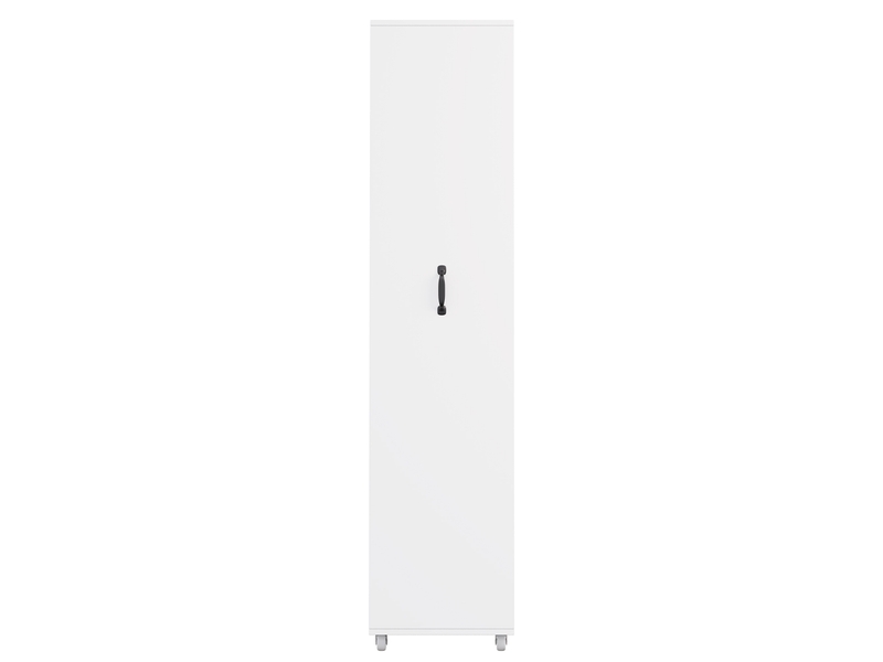 Bibliothèque étroite à roulettes en mdf blanc 40 x 30 x 160.5 cm N880P514602W - Conforama B