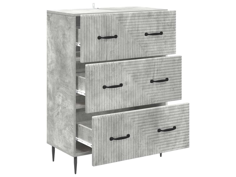  Armoire de rangement bureau, armoire à tiroirs gris béton 66 x 34,5 x 89,5 cm  - Conforama E