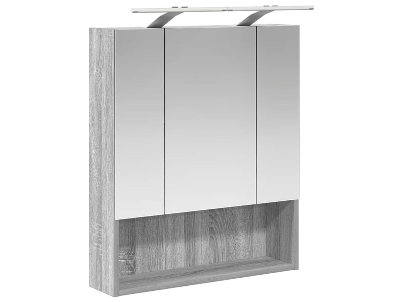 Armoire miroir de salle de bain, cabinet de salle de bain gris sonoma 60 x 14.5 x 70 cm cf65170 - Conforama E