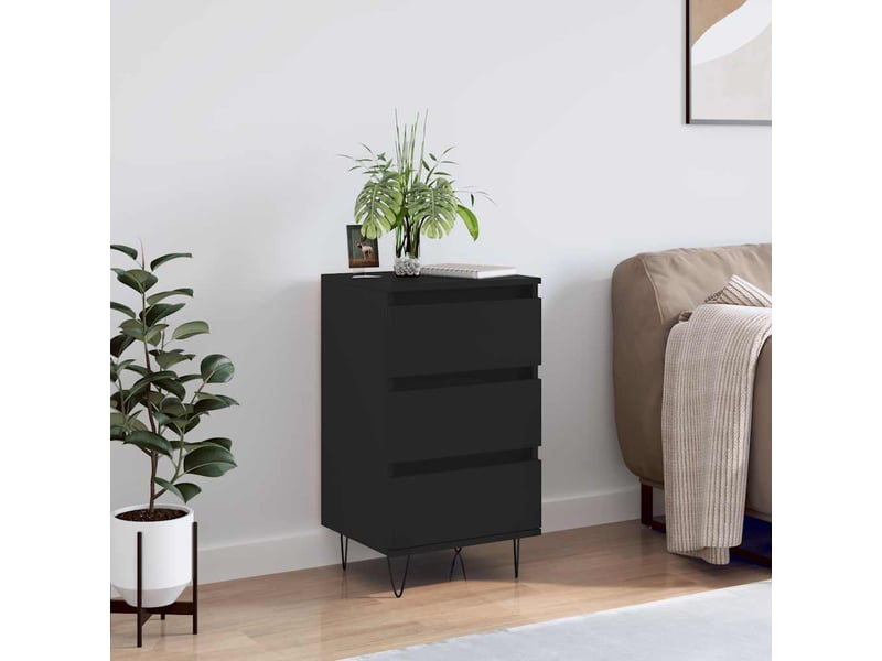  Buffet - bahut - meuble de rangement noir 40x35x70 cm bois d’ingénierie  - Conforama B