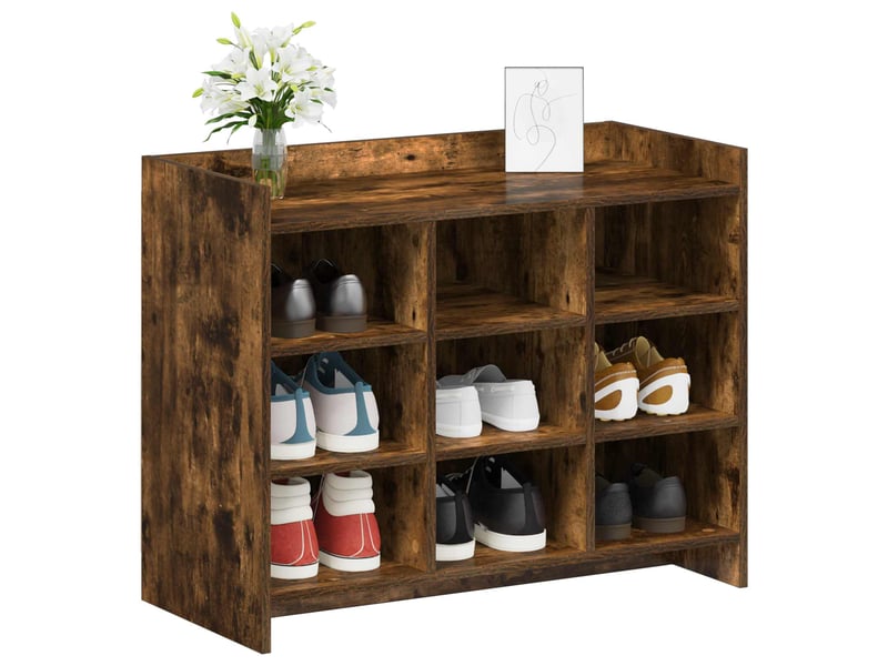  Meuble à chaussure, cabinet à chaussures avec stockage chêne fumé 85x39,5x70 cm  - Conforama C