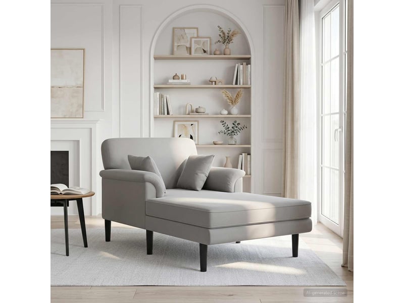  Vidaxl chaise longue gris clair velours  - Conforama B