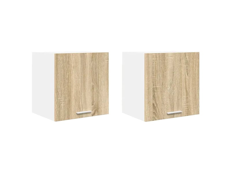  Lot de 2 armoires suspendues modernes avec porte 40 x 31 x 40 cm grand espace de rangement en bois d'ingénierie blanc 02_0053182  - Conforama A