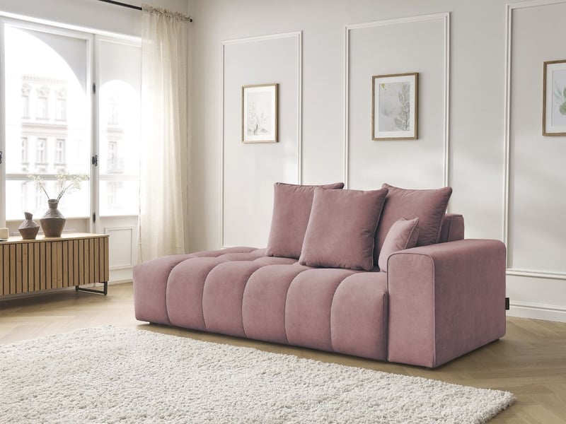  Bobochic canapé droit fixe mont-blanc velours rose  accoudoir droit MONT-BLANC - Conforama E