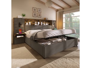 Lit 2 places 160x200 cm SAPGAKS   coloris gris