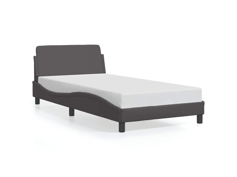  Lit simple- lit adulte -  cadre de lit dover gris 100x200 cm similicuir  - Conforama A