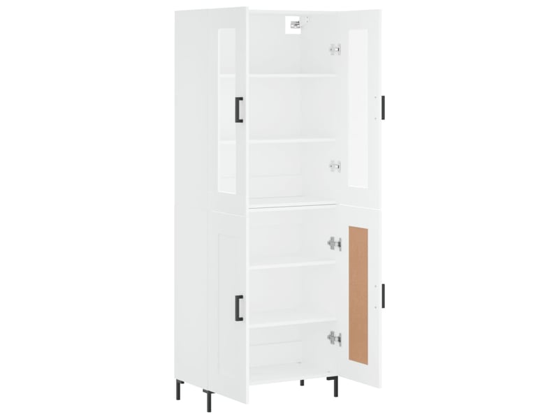 Buffet haut - bahut - meuble de rangement blanc 69,5x34x180 cm bois d'ingénierie  - Conforama D