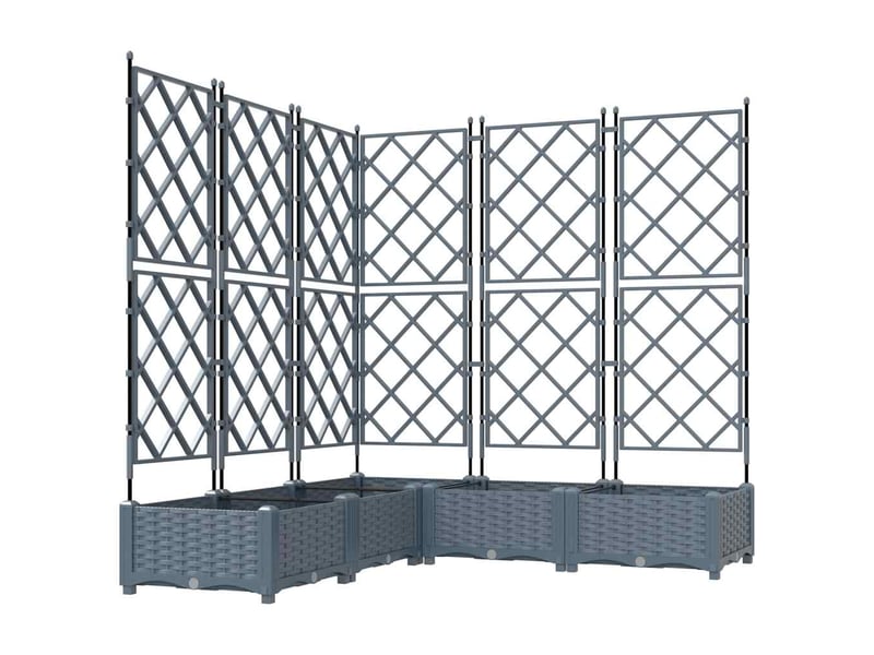  Jardinière - cache-pot de jardin 5 pcs gris clair 120 x 120 x 125,5 cm pp  - Conforama A