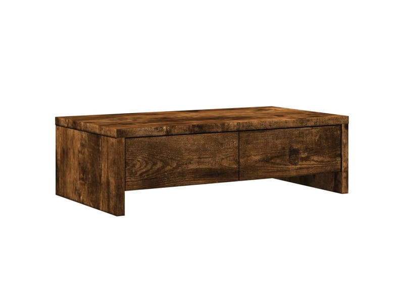  Support de moniteur table meuble bureau avec tiroirs bois d'ingénierie marron 02_0044936  - Conforama A