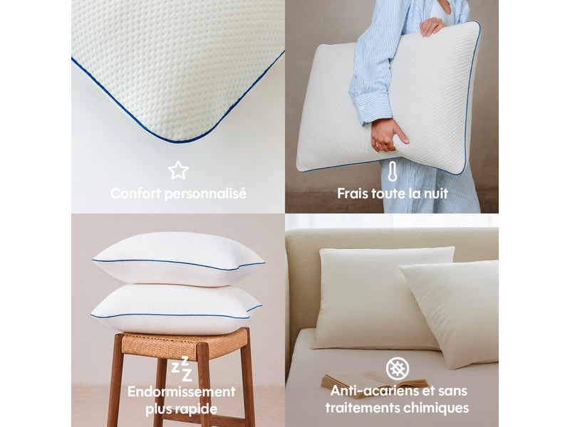  Oreiller memory air - mémoire de forme - à l'unité - 50x70 cm Memory Air - Conforama C