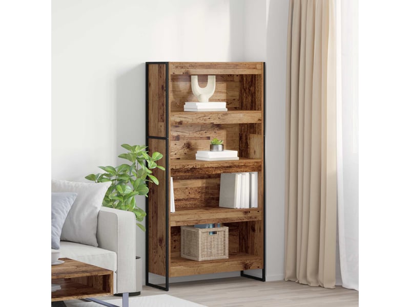Bibliothèque, armoire à livres 80 x 30 x 155 cm bois d'ingénierie bois ancien - Conforama B
