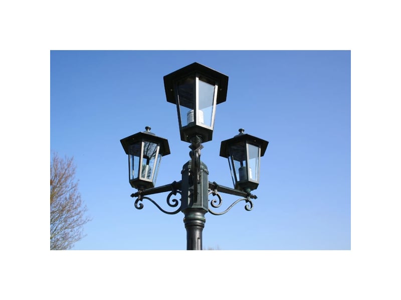  Lampadaire de jardin 3 bras 215 cm foncéaluminium vert 02_0042534  - Conforama B