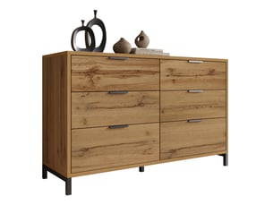 Chiffonnier 6 tiroir(s) MIVRAY coloris bois foncé largeur 120 cm hauteur 76 cm