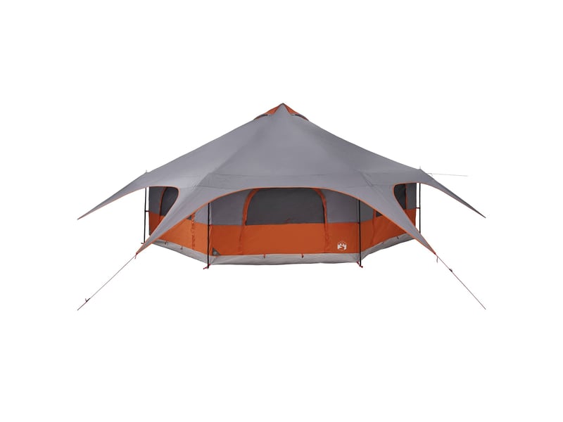  Tente de camping, tente familiale 18 personne gris et orange  - Conforama E
