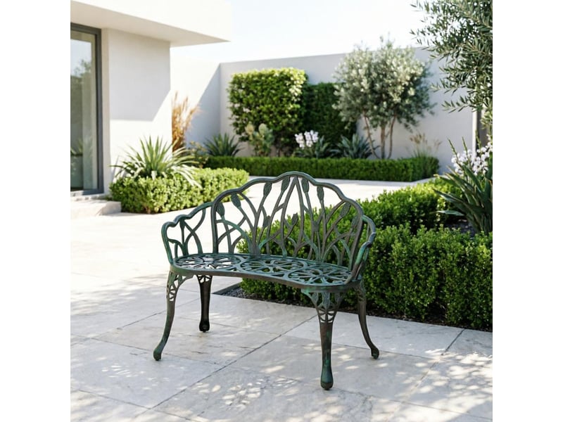  Banc de jardin élégant avec dossier décoratif, style romantique pour extérieur  - Conforama E