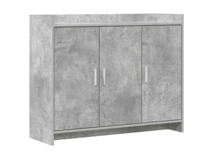 Buffet - bahut - meuble de rangement gris béton 98,5 x 33 x 80 cm bois d'ingénierie