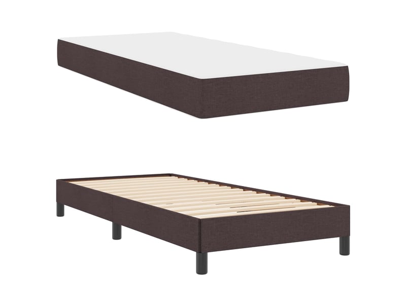 Lit simple- lit adulte - lit à ressorts marron foncé 100 x 200 cm tissu - Conforama D