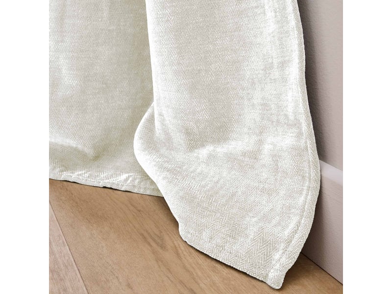  Rideau en velours jacquard isak 140x260cm naturel  - Conforama C