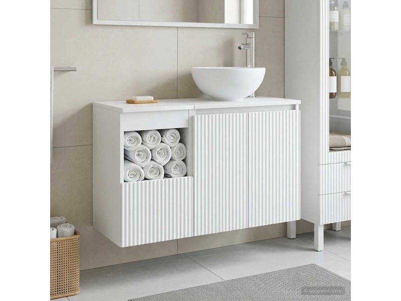  Ensemble de mobilier de salle de bain 2 pc blanc cf63988  - Conforama B