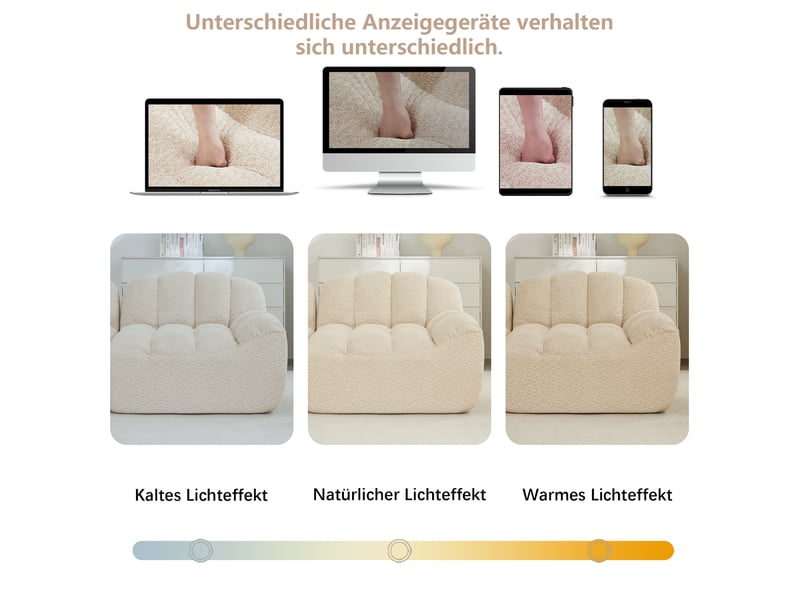  Canapé droit - sans structure 3 places 288x104 cm - ergonomique - mousse haute densité - beige blanc  - Conforama W