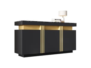 Buffet 3 porte(s)  0 tiroir(s) <strong>ROLIPO</strong> <strong></strong> - 38 cm coloris noir 