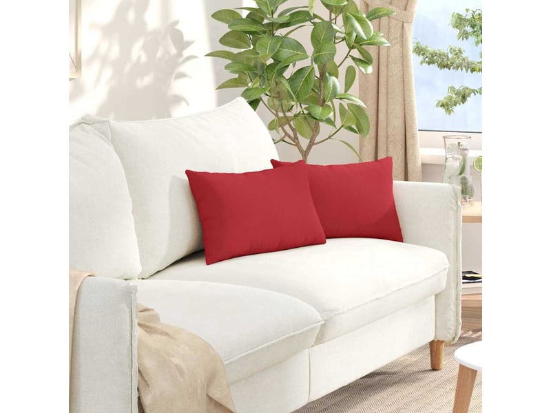 Lot de 2 coussins de canapé, coussins décoratifs tissu rouge 50 x 30 cm cf58943 - Conforama B