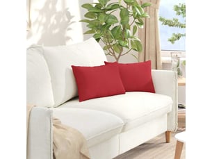 Lot de 2 coussins de canapé, coussins décoratifs tissu rouge 50 x 30 cm cf58943