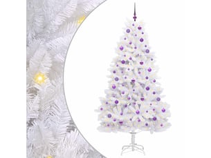 Sapin de noël - arbre de noël artificiel à branches articulées blanc 210 cm